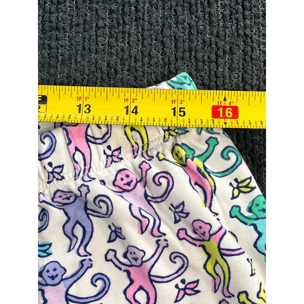 Roller Rabbit Monkey Print Pajama Set XL Multi Color Pima Cotton Short Sleeve - Picture 9 of 10